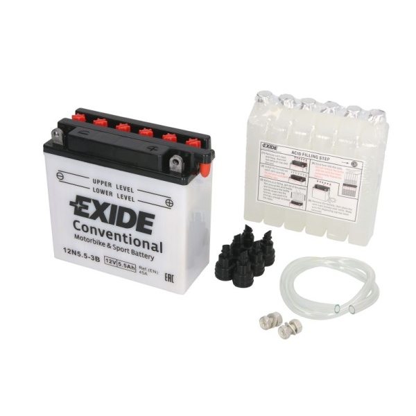 Baterie Moto Exide Conventional Motorbike & Sport Battery 12V 5,5Ah 45A R + 12N5.5-3B EXIDE